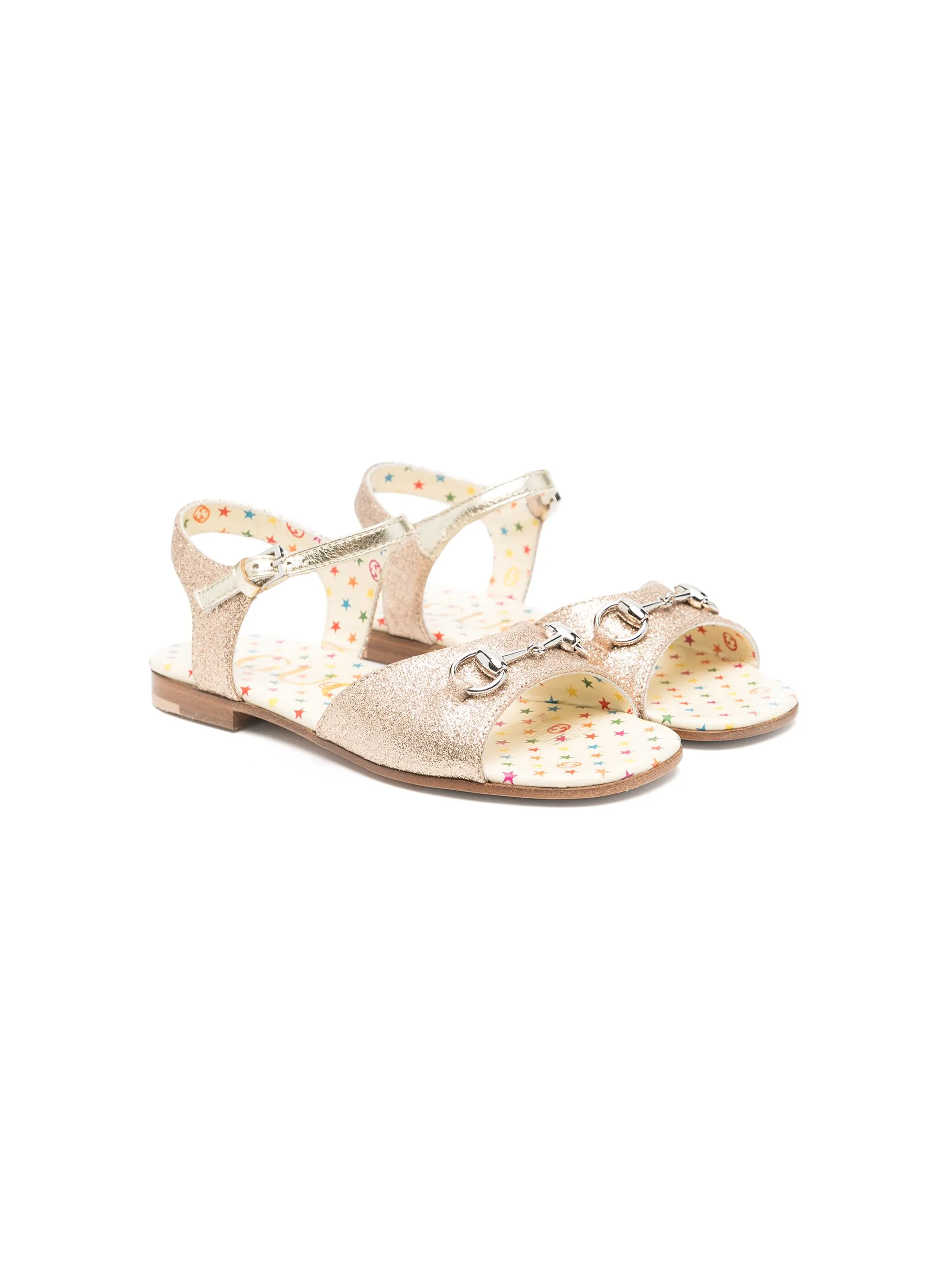 

Сандалии Hosebit с блестками Gucci Kids, золотистый