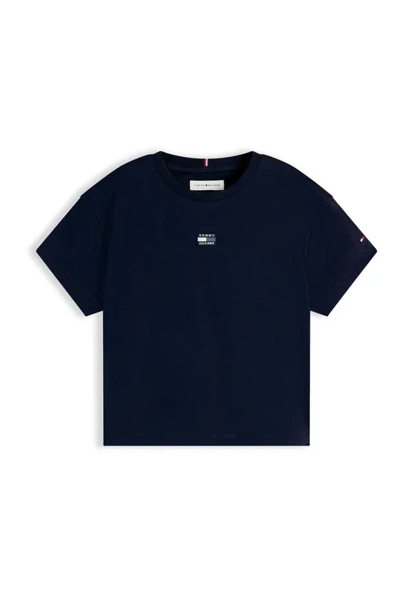 Футболка Tommy Hilfiger Tonal flag basic t-shirt, темно-синий — фото 4