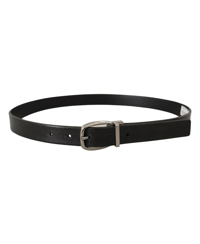 

Кожаный ремень с пряжкой и логотипом Dolce & Gabbana, черный