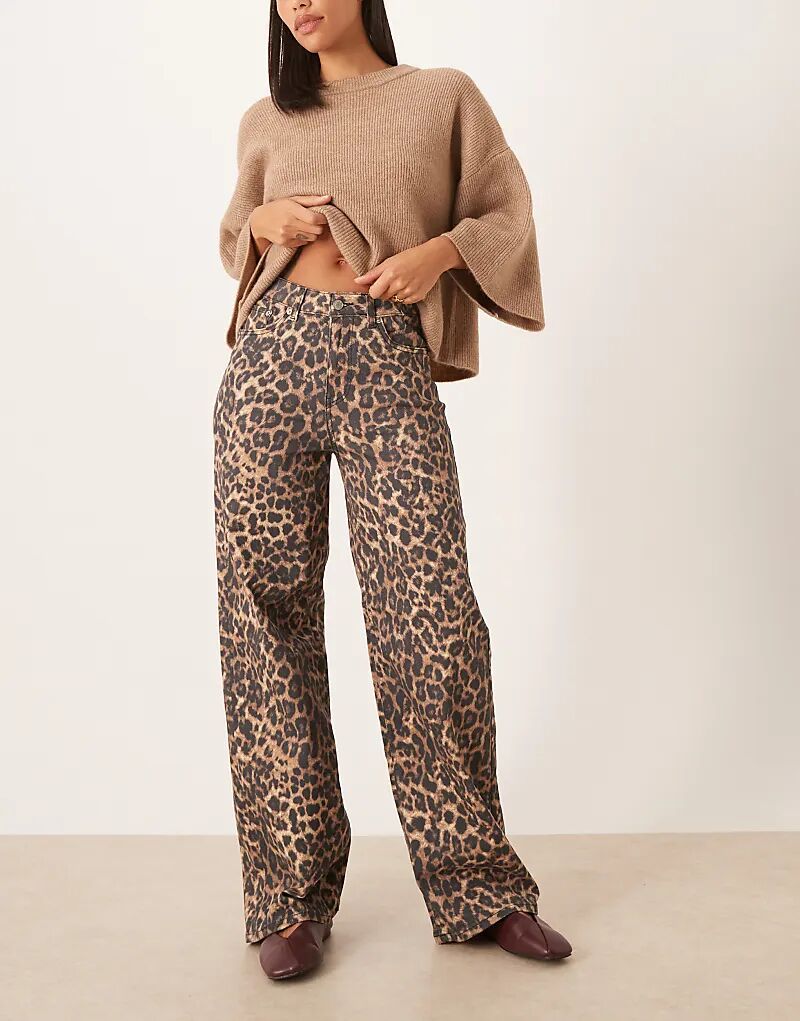 

Джинсы JJXX Toyko широкого кроя с леопардовым принтом