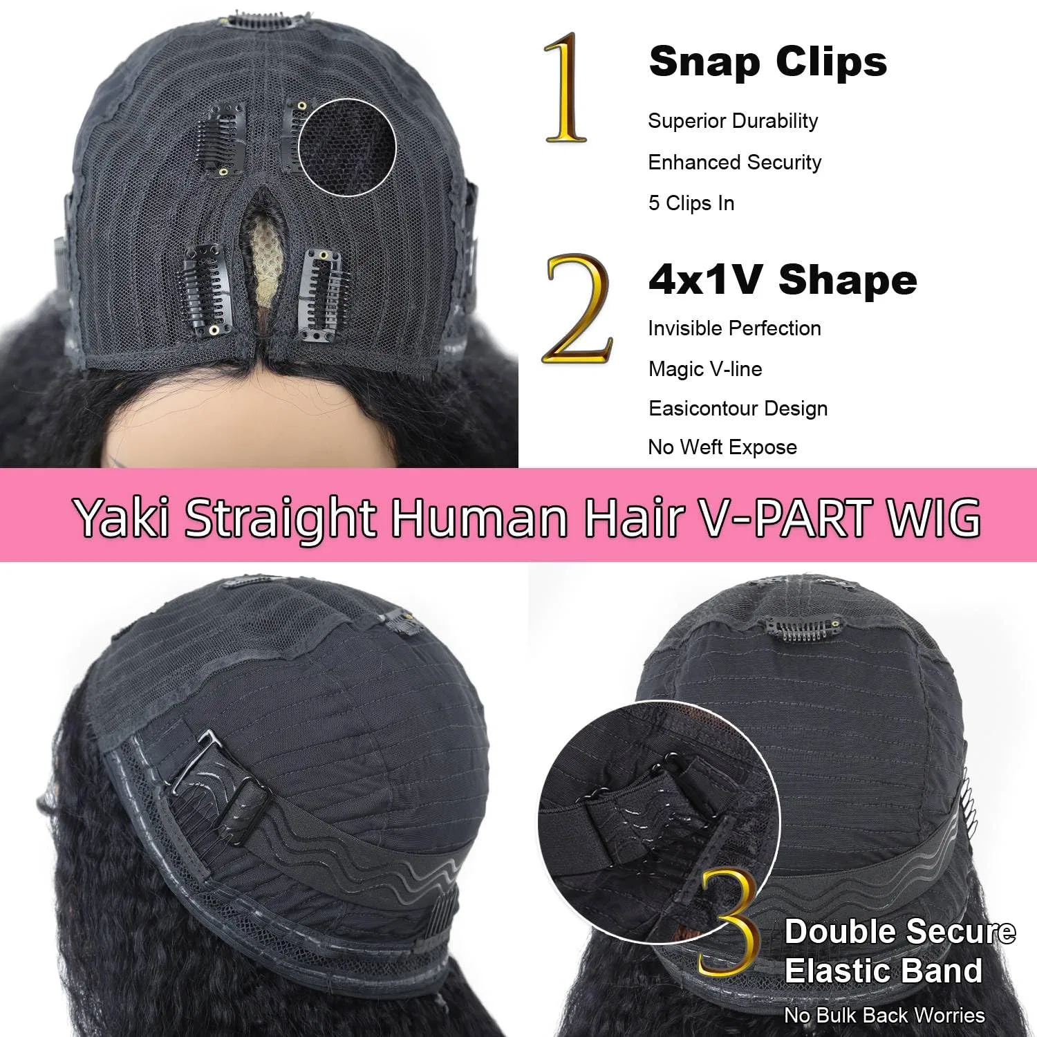 Женский парик V Part Kinkystraight из натуральных волос Aiqi Hair — фото 4