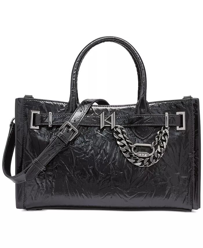 

Вишнёвая кожаная сумка-портфель Karl Lagerfeld Paris, черный