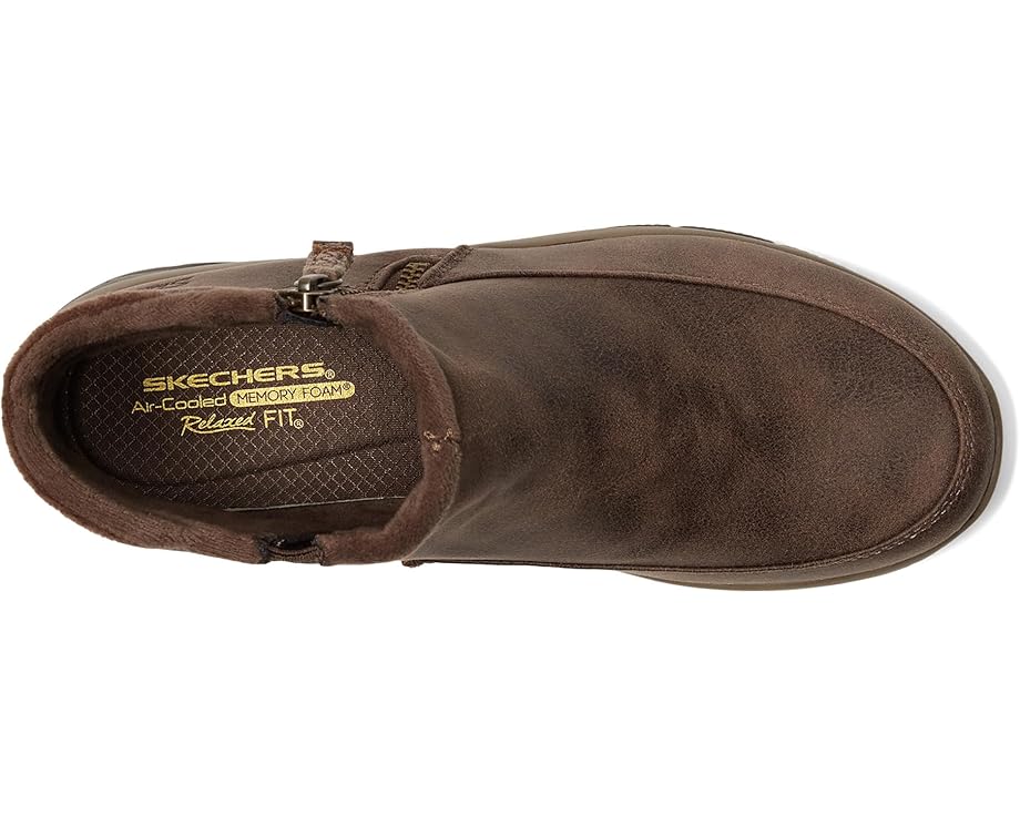 Ботинки женские SKECHERS на молнии из веганской кожи, коричневый — фото 2