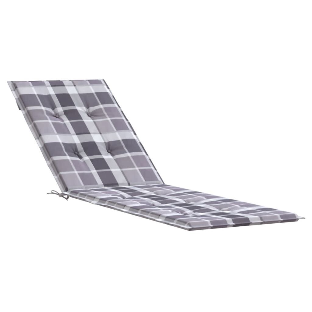 

VidaXL Подушка для шезлонга Серая клетка (75+105)x50x3 см, серый