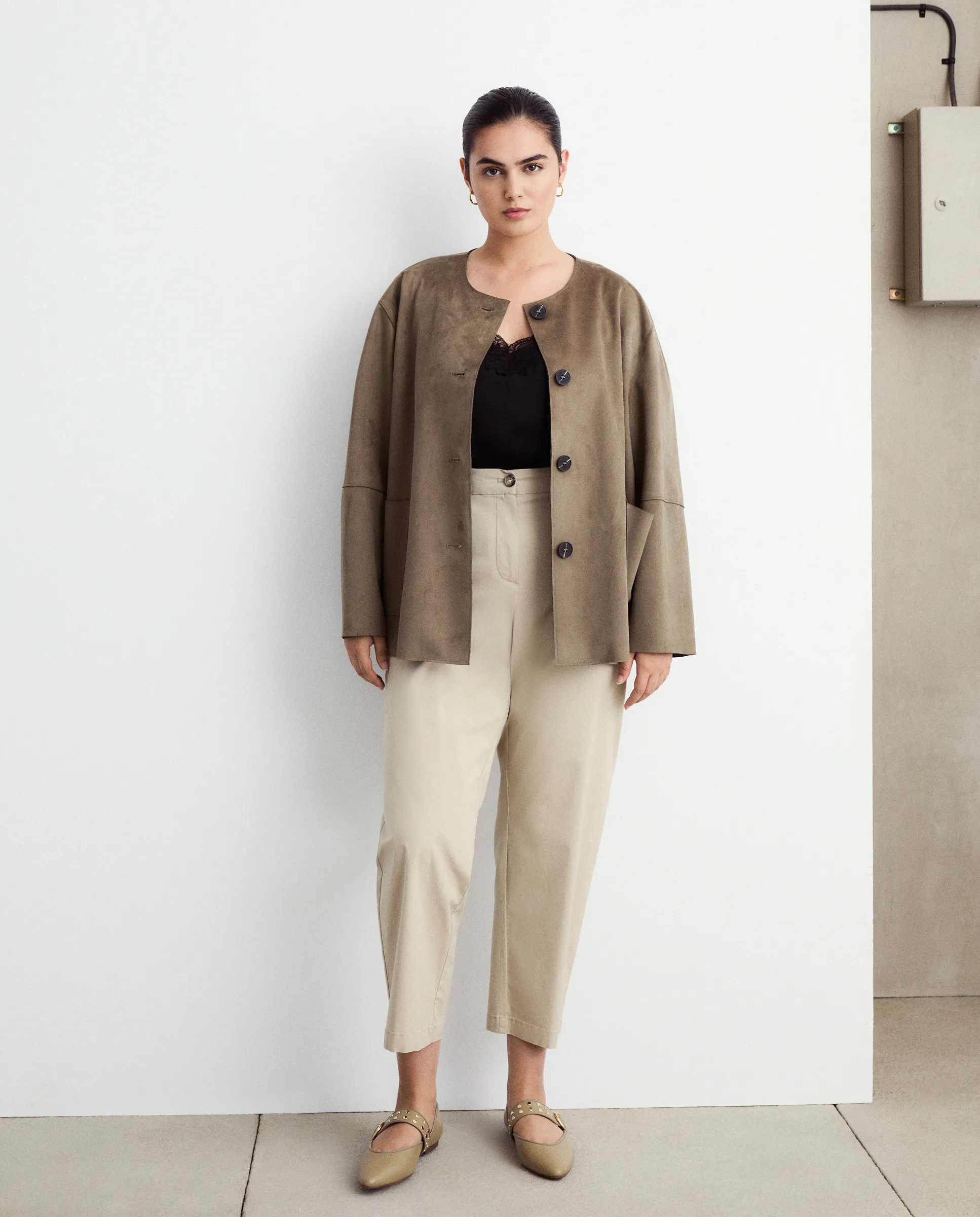 

Прямые брюки из хлопка Couchel, светло-коричневый