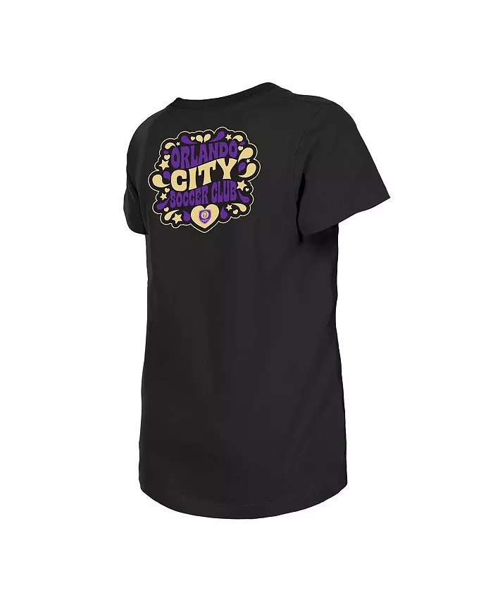 Футболка Big Girls Black Orlando City SC Bubble Heart New Era — фото 2