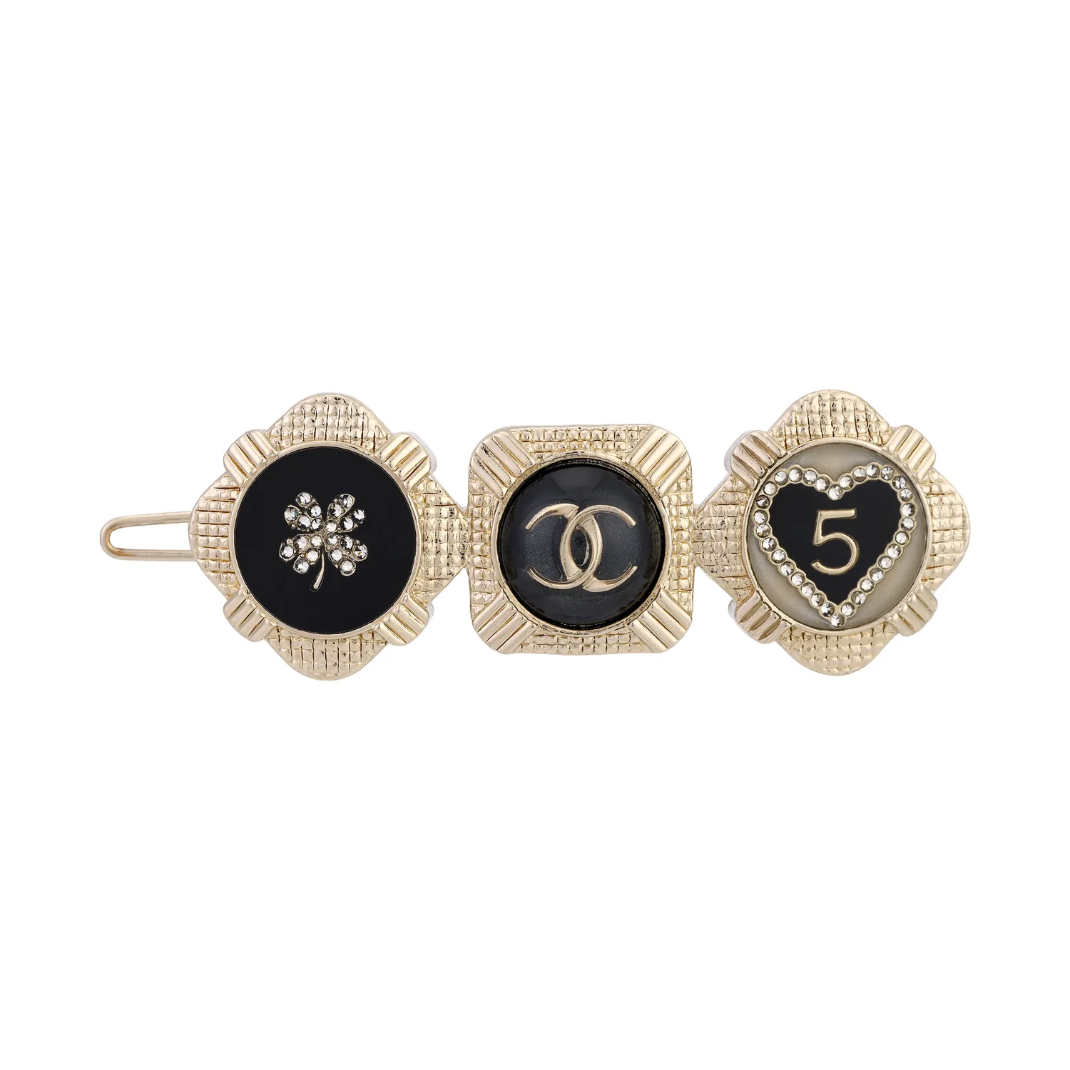 CHANEL Заколка для волос женская золотая