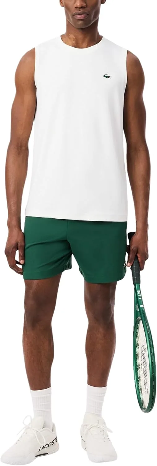 Мужская спортивная майка Lacoste Ultra Dry, однотонная, белый — фото 4