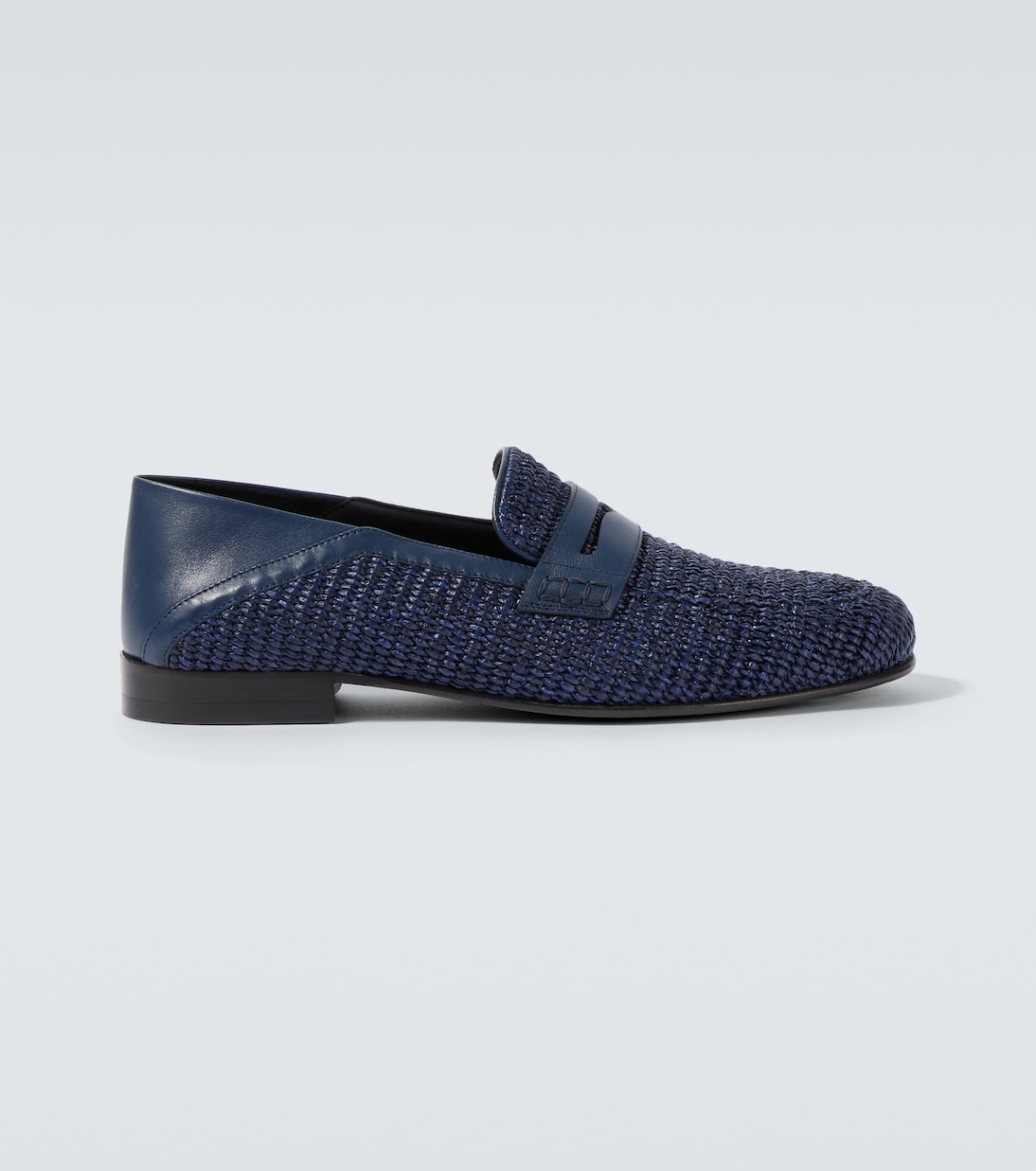 

Пенни-лоферы Padstow из рафии и кожи Manolo Blahnik, 4109 Navy