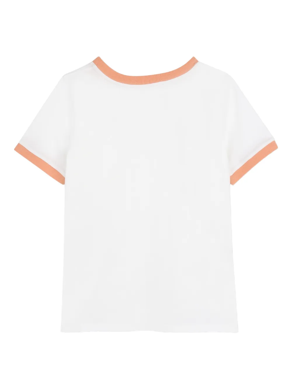 Футболка-ретро с контрастной отделкой и карманом Chloé Kids, белый — фото 2