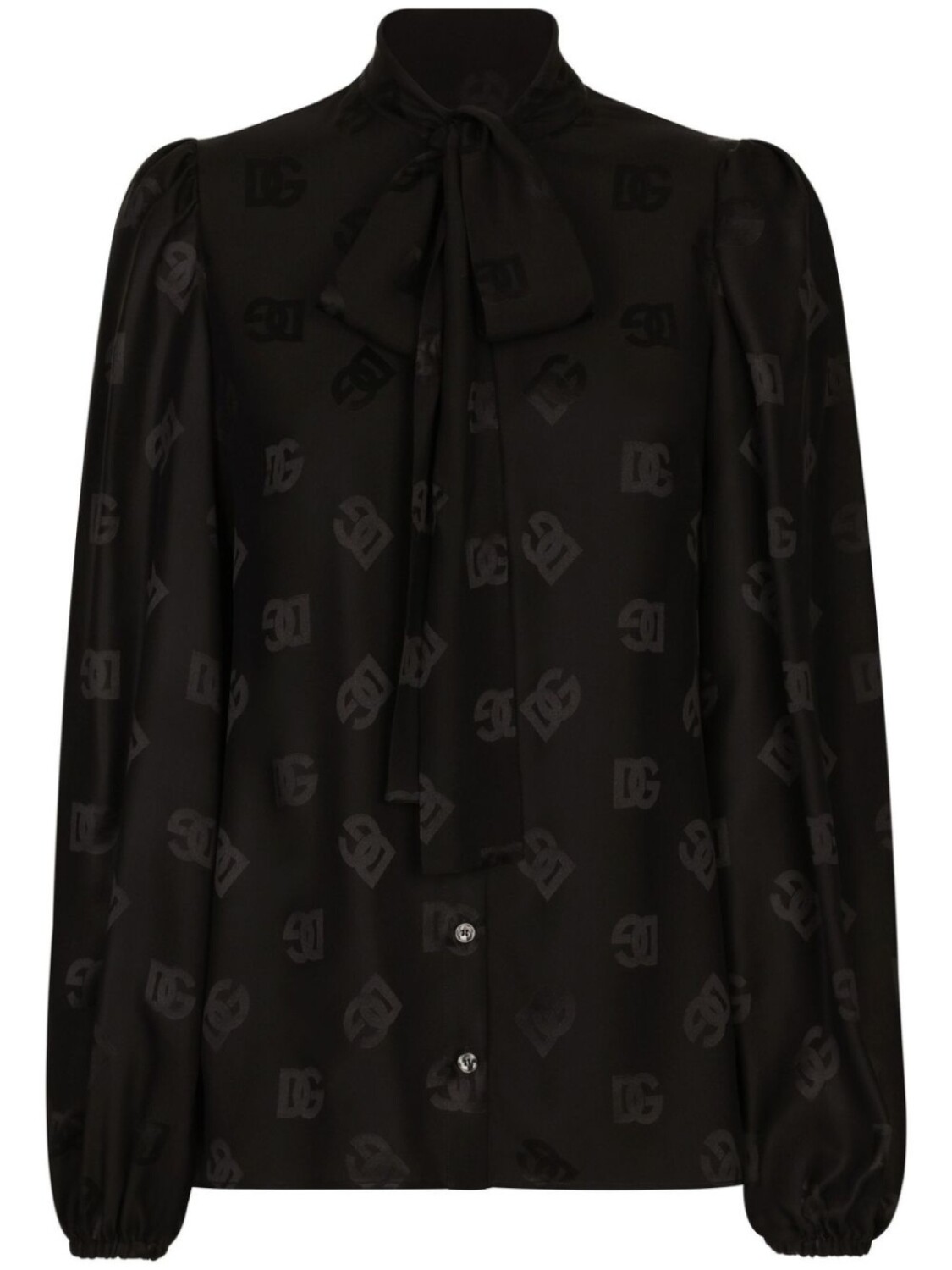 

Dolce & Gabbana шелковая рубашка с монограммой, черный