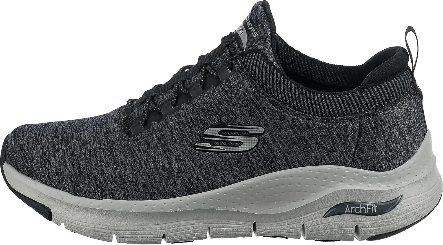Мужские кроссовки Skechers Arch Fit Waveport, Black Mesh Gray Trim — фото 2