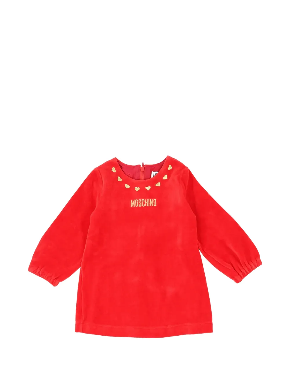 Платье с аппликацией в виде сердца Moschino Kids, красный