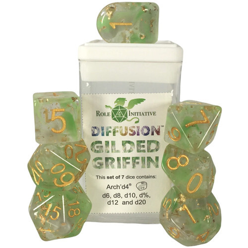 

Аксессуары Role 4 Initiative R4I Dice w/ Arch'd4: Diffusion - Gilded Griffin (7)