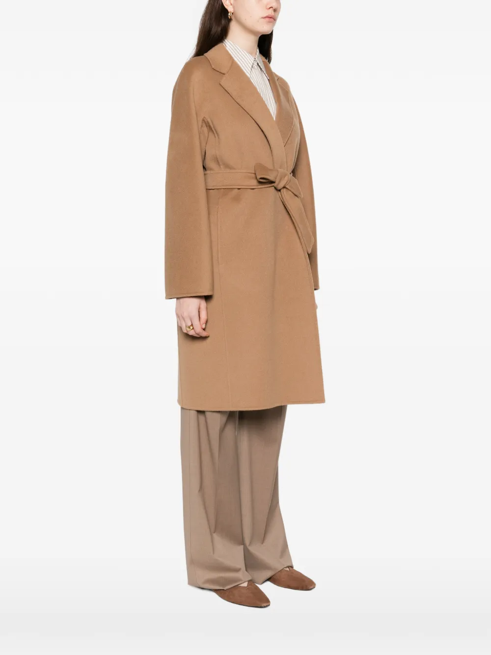 Пальто Aceri с поясом на талии Max Mara, коричневый — фото 3