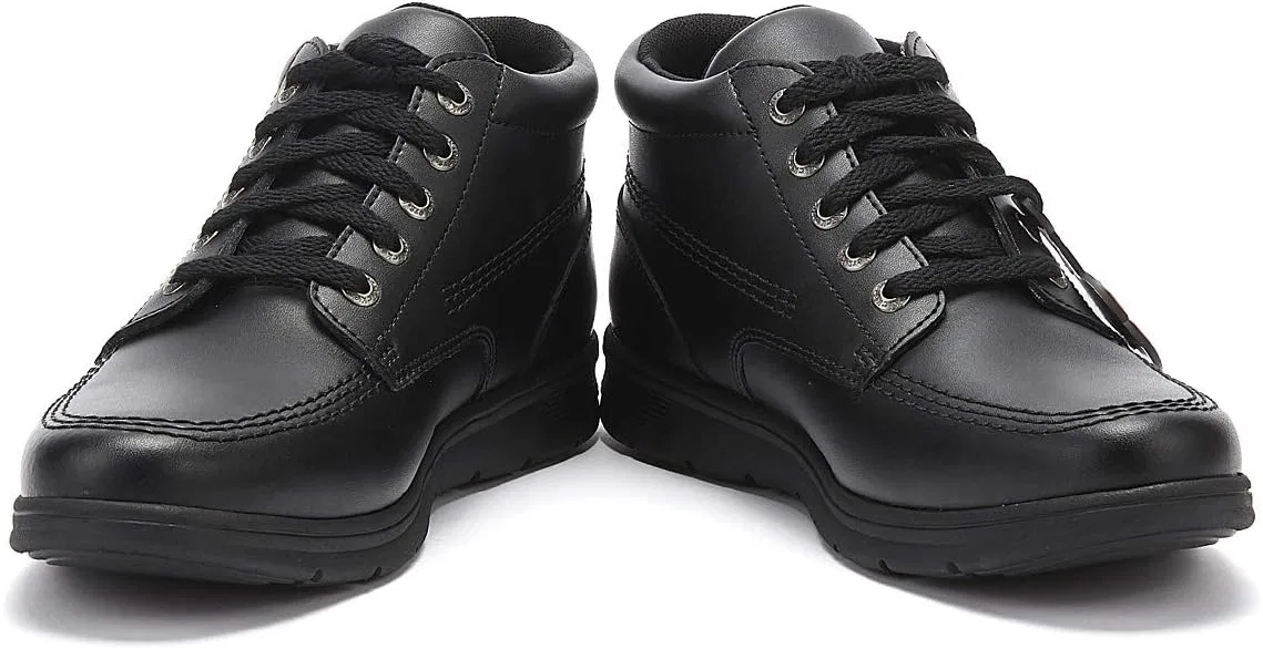 Школьные ботинки Kickers Unisex Kelland Lace Hi из черной кожи Lederstiefel — фото 3