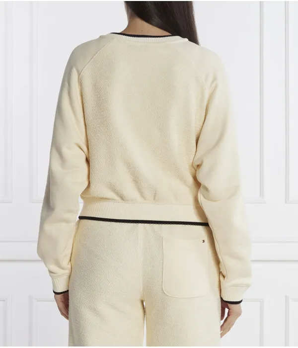 Текстурированная толстовка Cropped fit Tommy Hilfiger, белый — фото 4
