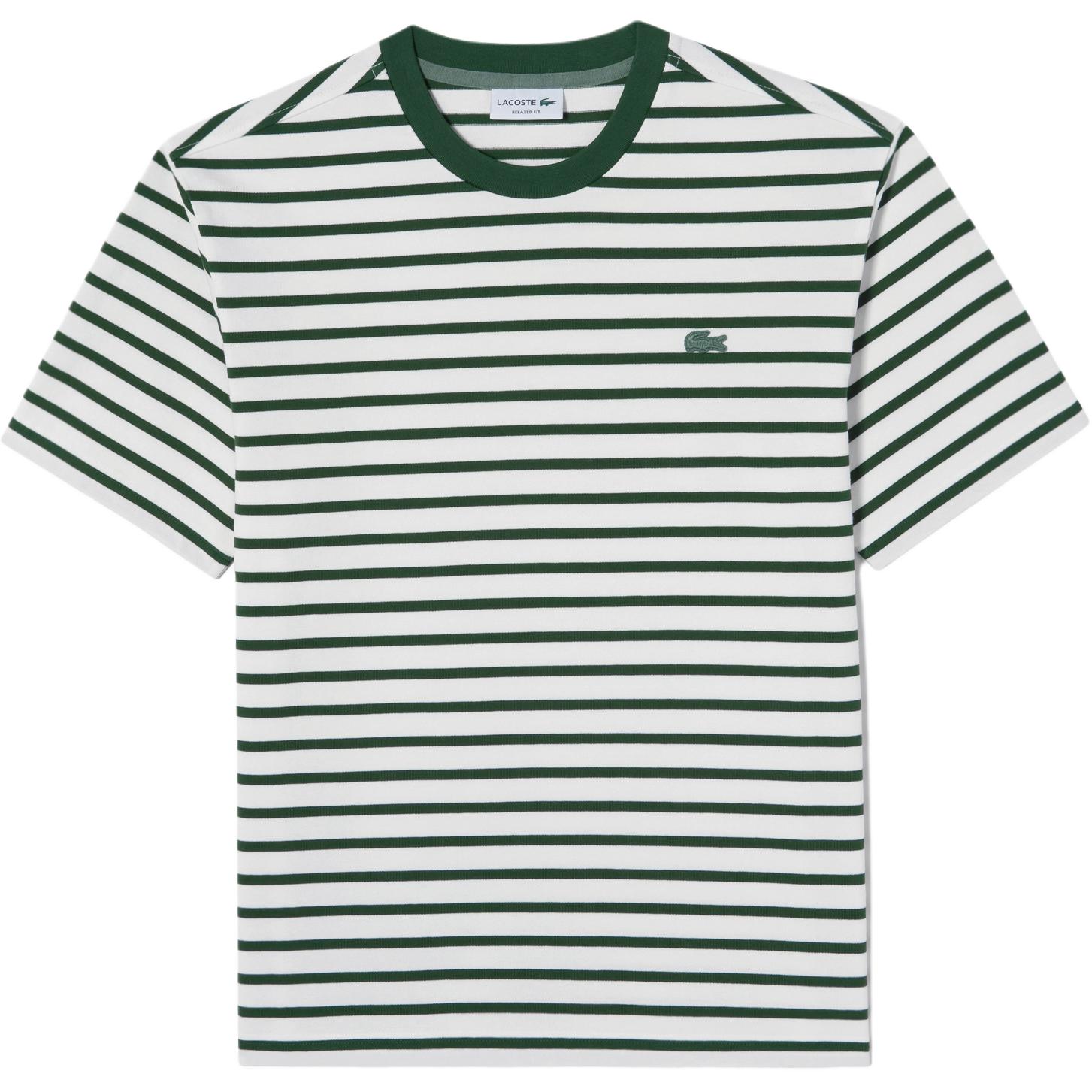 

LACOSTE Футболка мужская белая зеленая, Зеленый, LACOSTE Футболка мужская белая зеленая