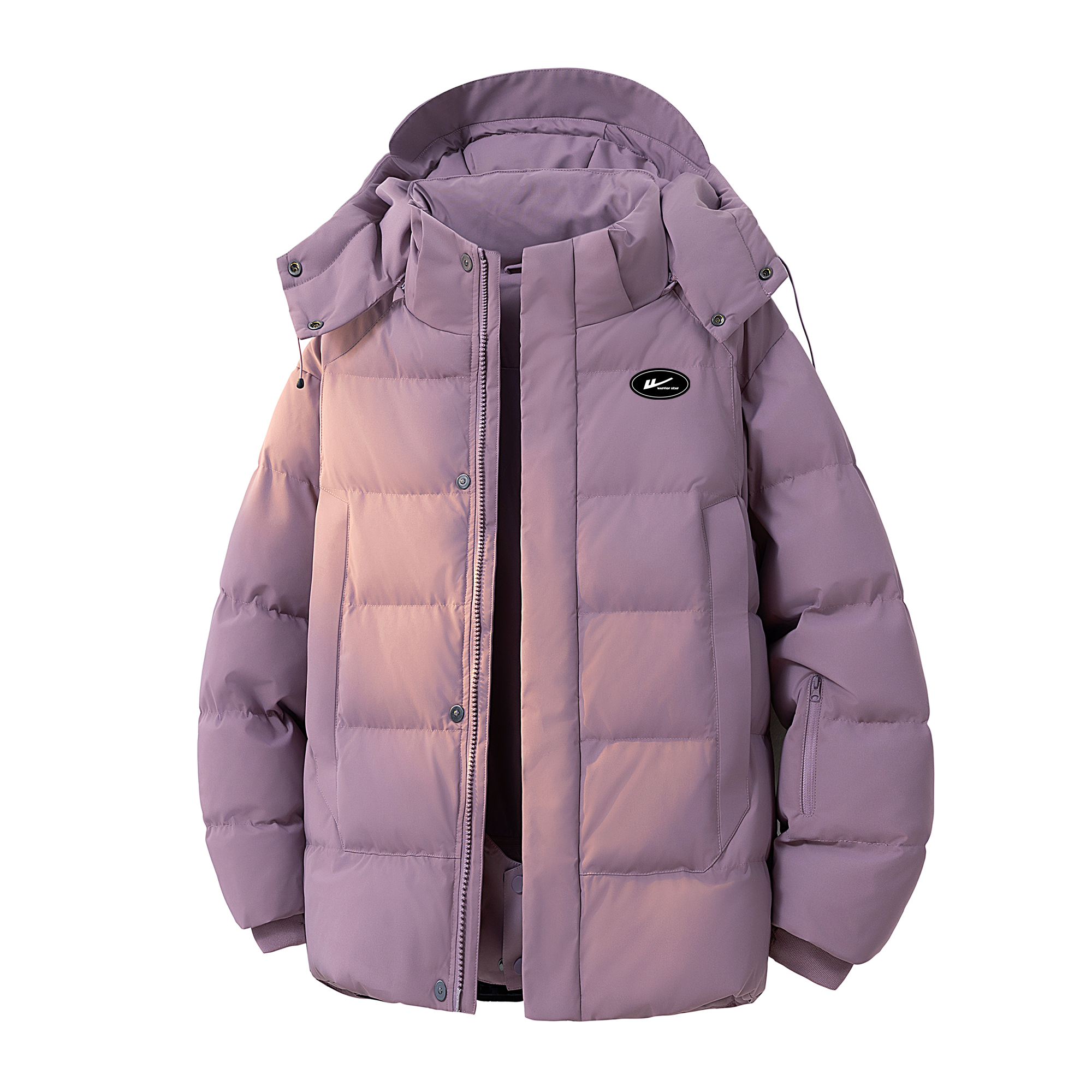 

Пуховик Unisex с капюшоном и флисовой подкладкой WARRIOR, mauve фиолетовый (detachable hat diy badge)