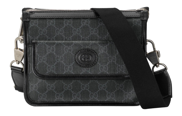 

GUCCI Кожаный панельный холщовый мессенджер