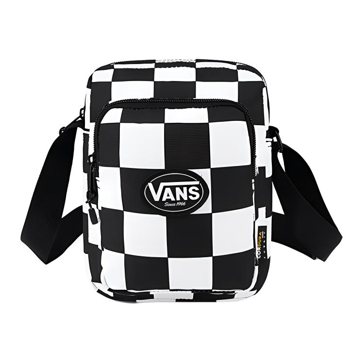 

Vans Полиэстеровая наплечная сумка через плечо унисекс черно-белая Regular, Black White