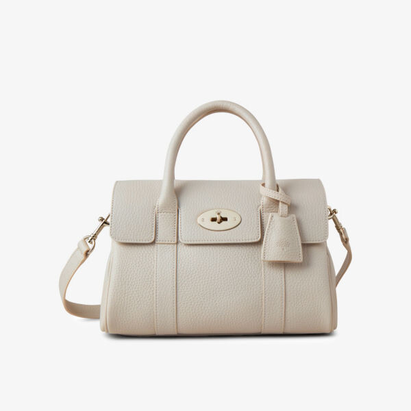 

Маленькая кожаная сумка bayswater с верхней ручкой Mulberry, цвет chalk