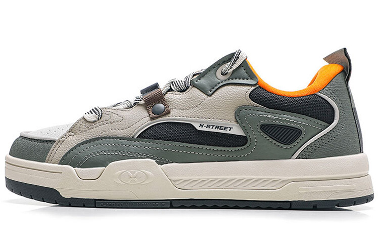 

Кроссовки XTEP Skateboarding Shoes Men Low-top Fir Green/coal Black/tan, зеленый