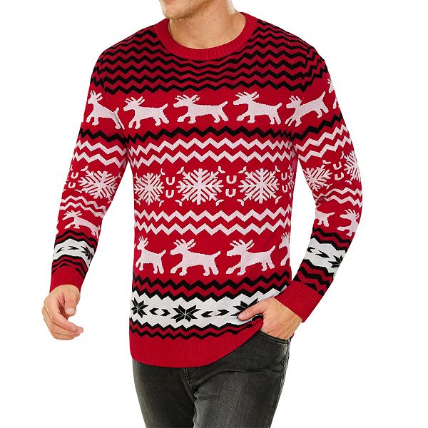 

Мужской свитер с длинным рукавом и цветными блоками Clearflower, Red