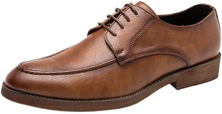 

Мужские кожаные туфли, повседневные деловые оксфорды, на шнуровке и слипоне, для вождения, удобные, для прогулок, вечеринок, свадеб Zestrelax, коричневый