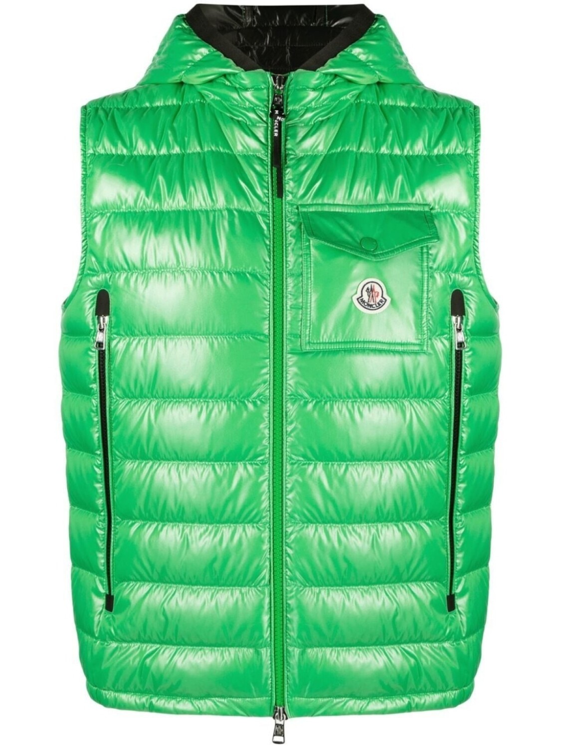 

Moncler дутый жилет с нашивкой-логотипом, зеленый