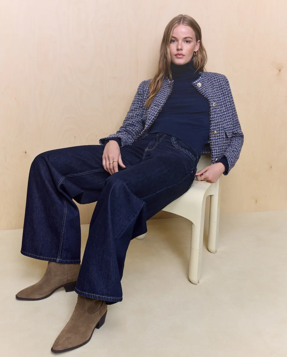 

Женский базовый свитер с высоким воротником Easy Wear, темно-синий