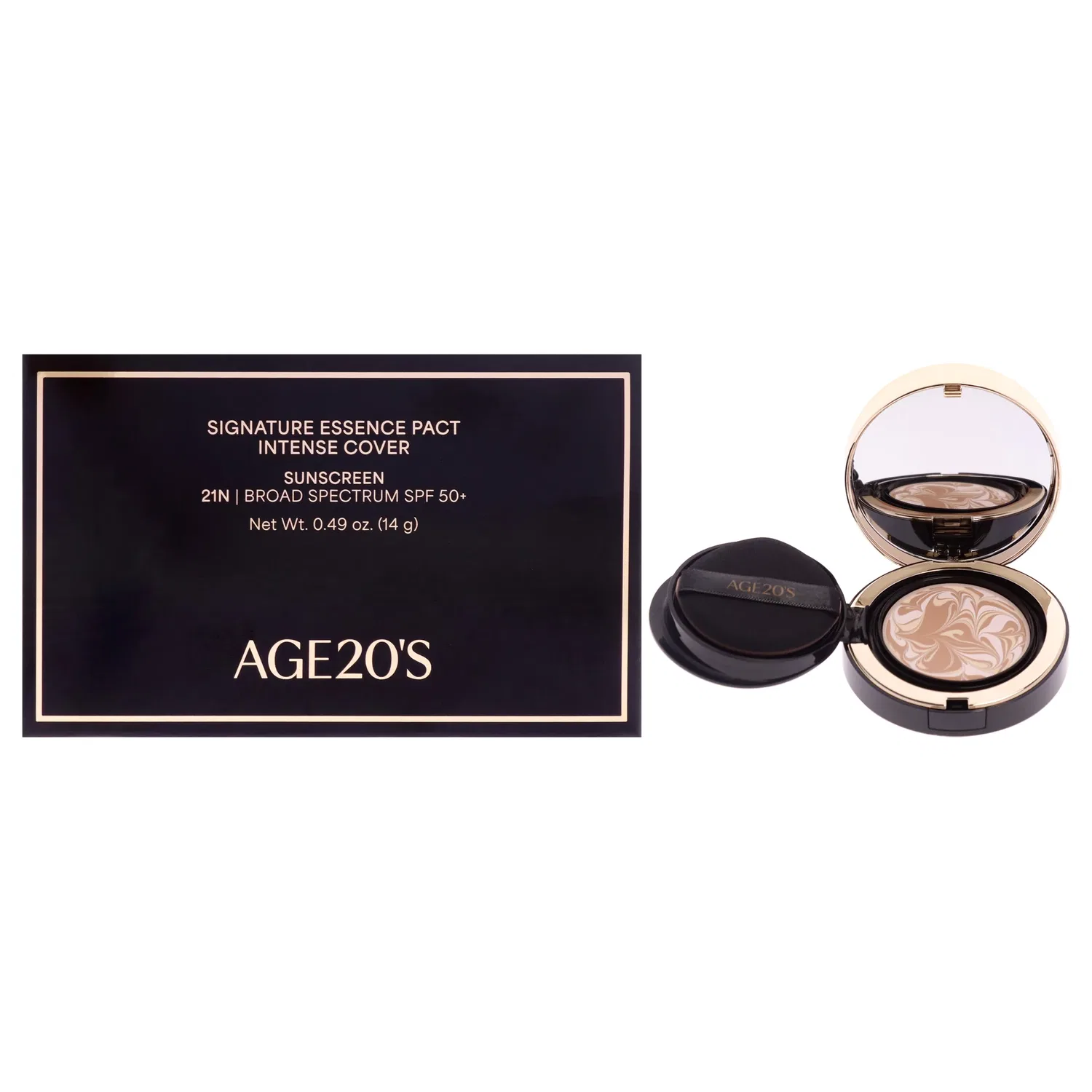 Тональный крем Signature Essence Pact Intense Cover SPF 50 Plus - 21N Vanilla от Age20s для женщин - 0,49 унции, коричневый
