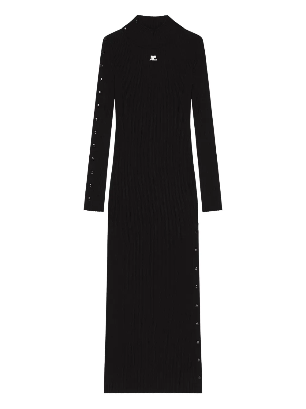 

Платье в рубчик Courrèges, черный