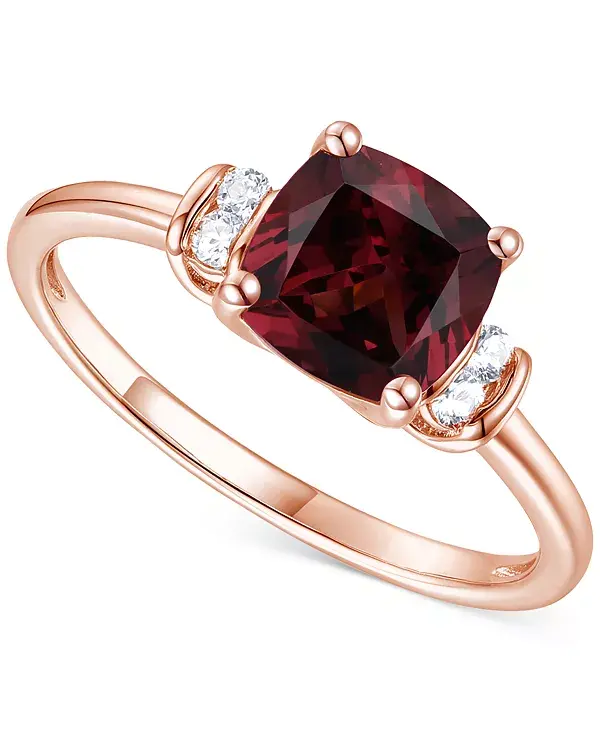 

Аметист (1-1/3 карата tw) и выращенный в лаборатории белый сапфир (1/10 карата tw) в покрытом 14-каратным золотом стерлинговом серебре (также с другими драгоценными камнями) Macy'S, garnet