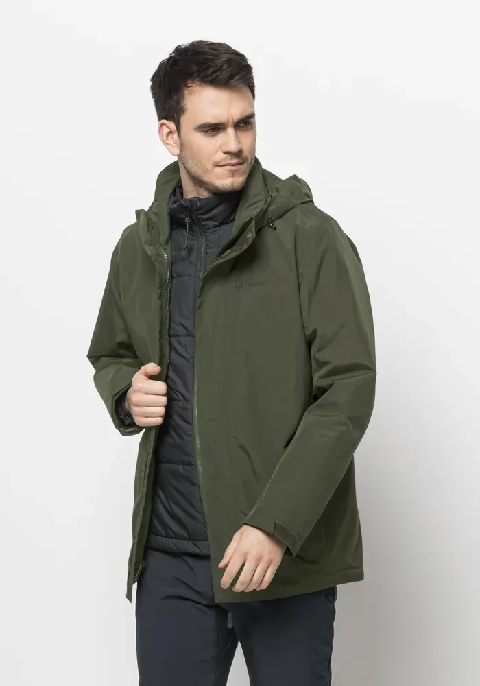 

Функциональная куртка 3-в-1 Jack Wolfskin "BERGLAND 3IN1 JKT M", с капюшоном, зеленый