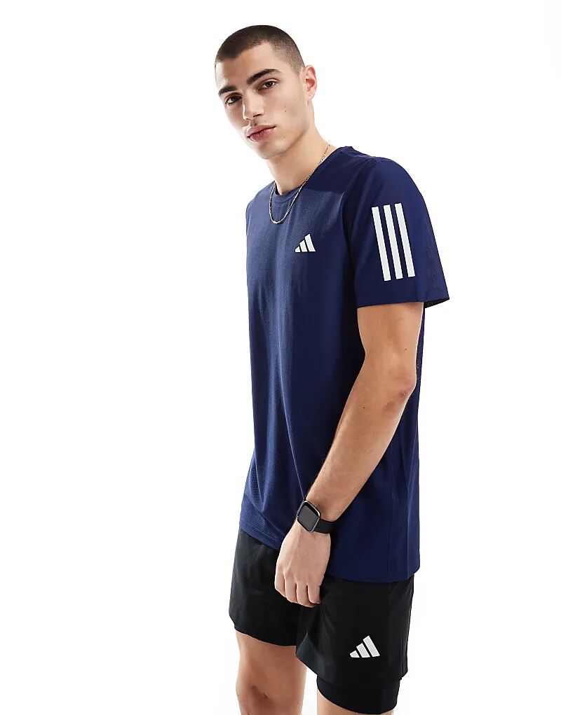 

Футболка adidas Running Own the Run синего цвета adidas performance
