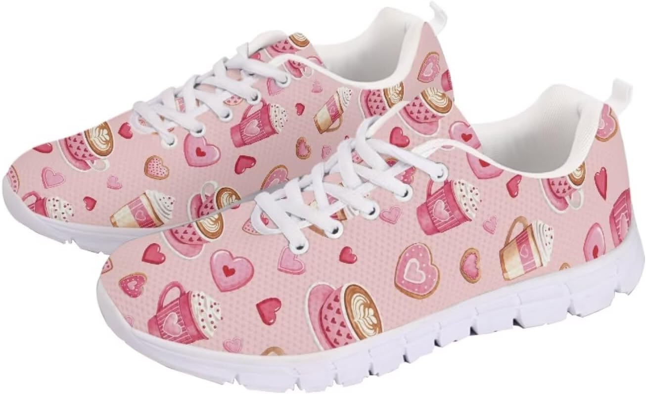 

Кроссовки с американским флагом для прогулок, кроссовки на 4 июля, повседневные беговые кроссовки для фитнеса на День независимости Getelinseng, Coffee Heart