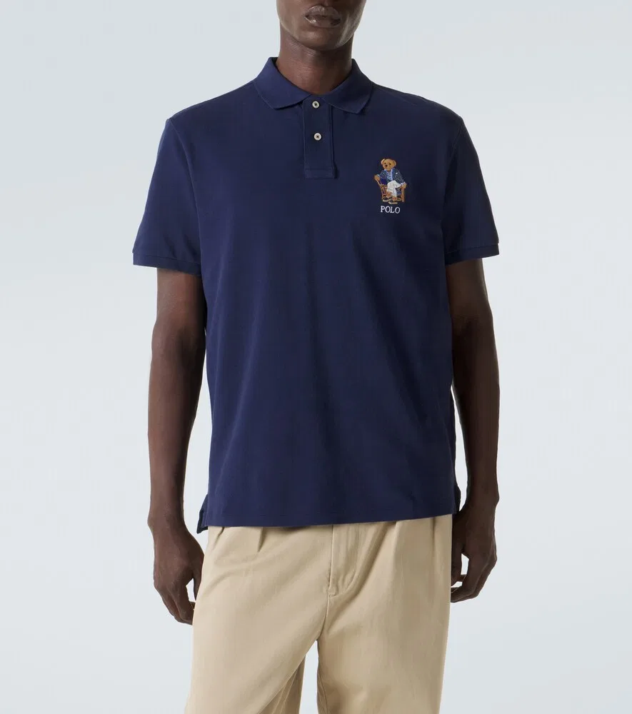 Рубашка-поло Polo Bear из хлопкового пике Polo Ralph Lauren, синий — фото 3