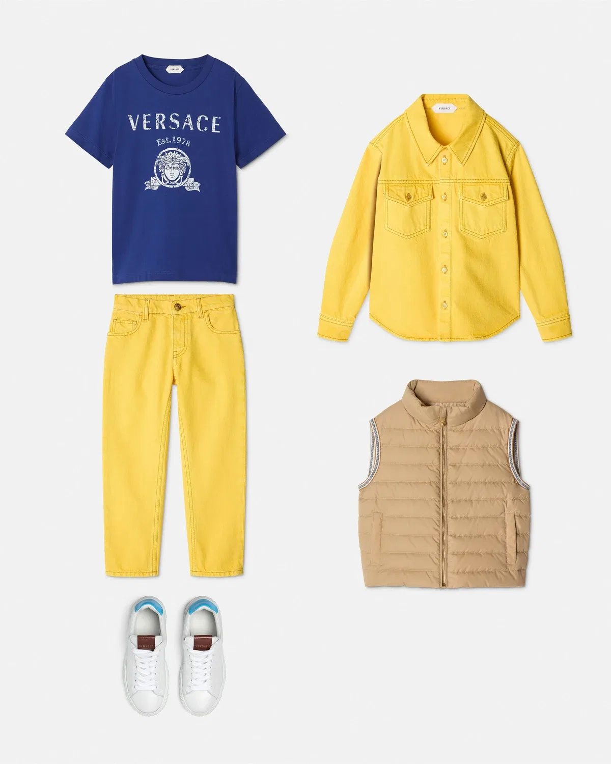 Детские джинсы Versace, желтый — фото 2