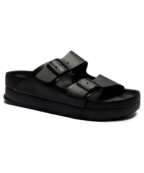 Тапочки из кожи Arizona Flex Narrow fit Birkenstock, черный
