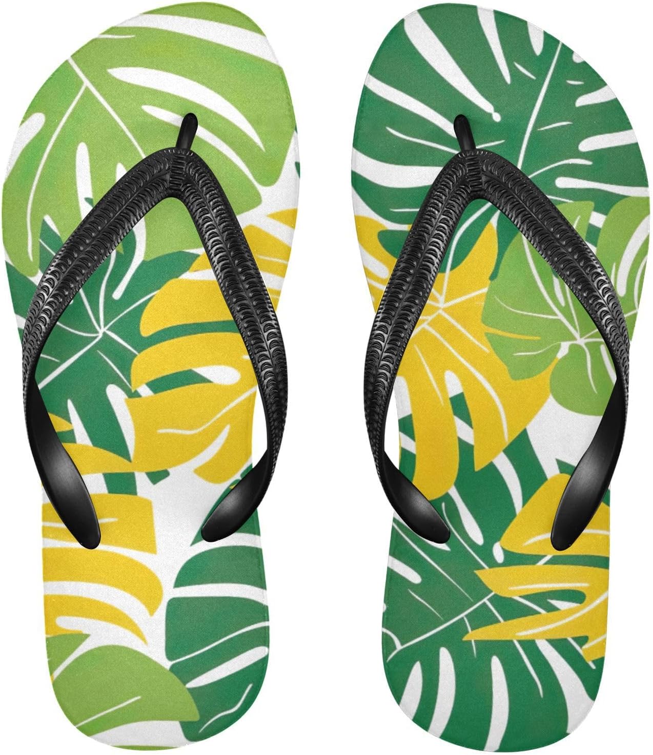 

Пляжные летние сандалии Green Palm Leaf желтого цвета для женщин и мужчин, шлепанцы для душа Kfbe