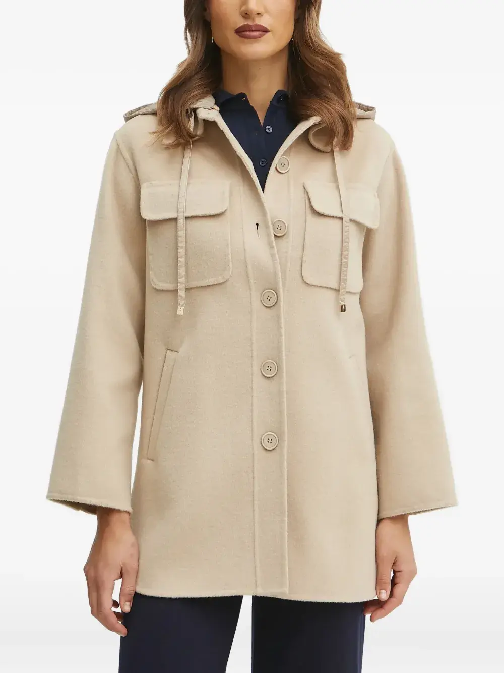 

Пальто с отделкой щеткой LUISA SPAGNOLI, нейтральный