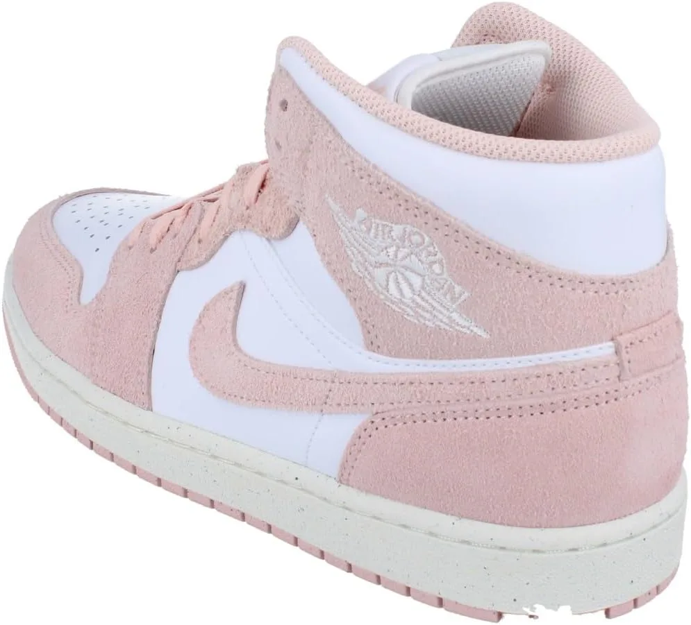 Мужские кроссовки Jordan 1 Mid SE White/Legend Pink-Sail (FN5215 161), белый/розовый — фото 2
