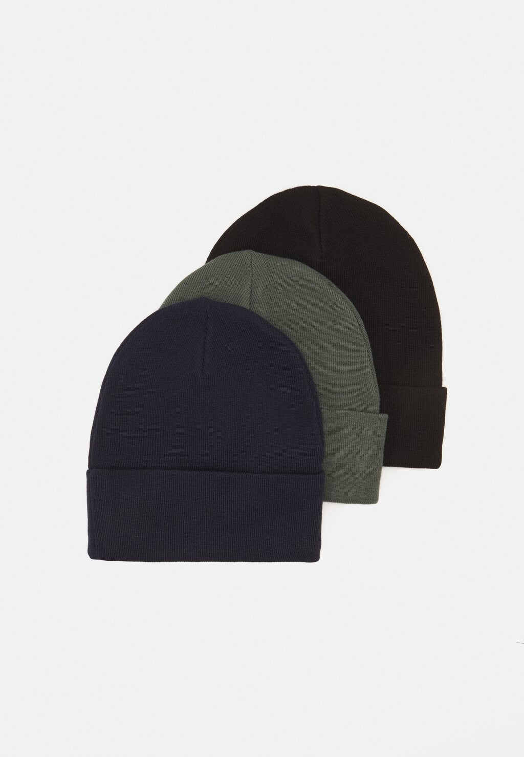 Кепка BEANIE BASIC FOLD UP UNISEX 3 PACK Lindex, черный