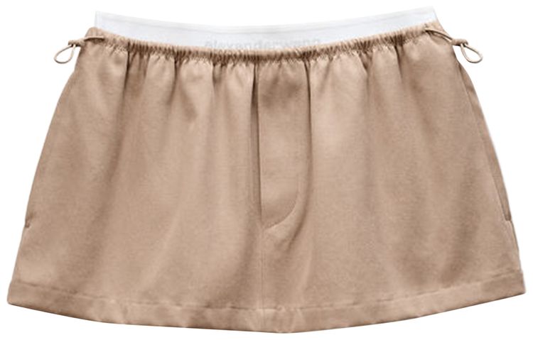 

Мини-юбка Alexander Wang с завышенной талией, логотипом и эластичным поясом, коричневый