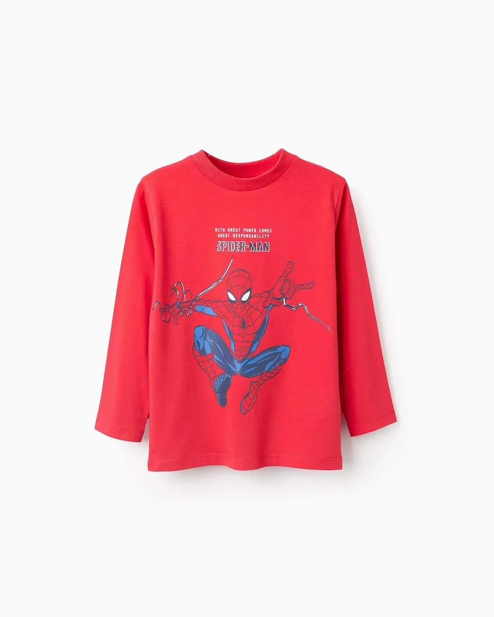 

Детская футболка 100% хлопок с мотивом Человек-паук Zippy, красный