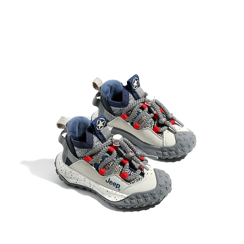 Jeep Кроссовки детские mid top из искусственной кожи красные и синие — фото 4