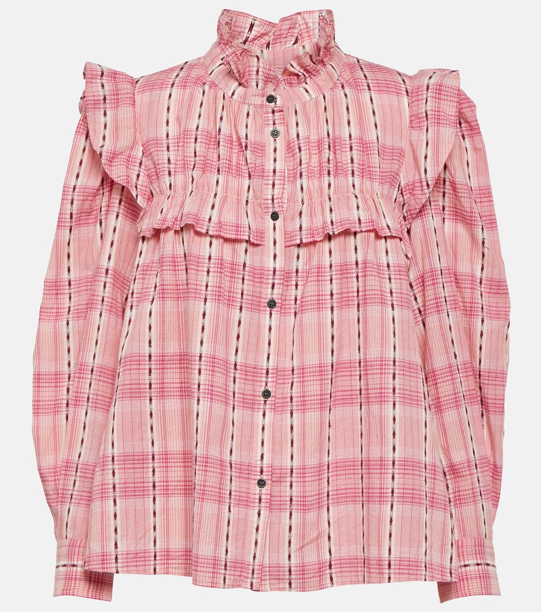 

Хлопковая блузка в клетку MARANT ETOILE, розовый