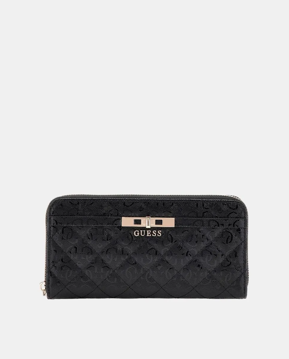 

большой кошелек с застежкой-молнией Guess, черный