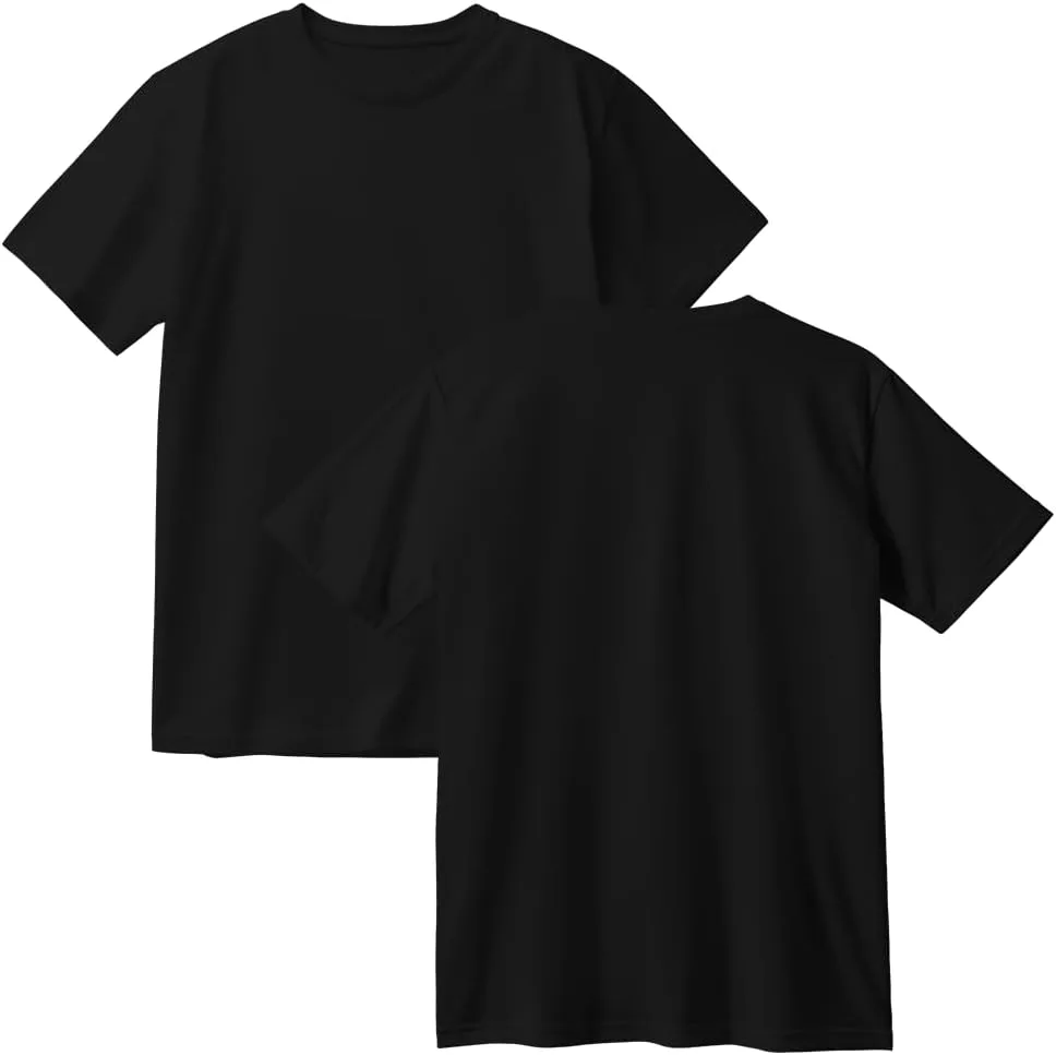 Generic Черная хлопковая футболка - Unisex простая и повседневная базовая модель с коротким рукавом